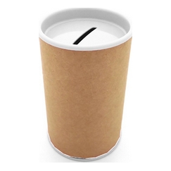 Cofrinho de Papelão Tampas Branca