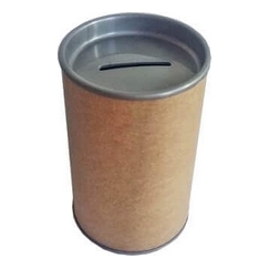 Cofrinho de Papelão Tampas Cinza Prata