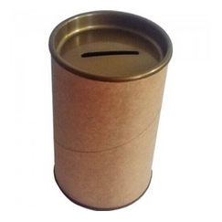 Cofrinho de Papelão Tampas Dourada